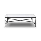 Featuring Babylon Tempered Glass Coffee Table by Four Hands at Amethyst Home. A slim, spare frame of hammered gunmetal pairs with tempered glass, for a clean and timeless coffee table look. Stretchers attach to metal loops for an elevated design detail.Overall Dimensions: 48.00"w x 48.00"d x 16.00"hWeight : 144.67 lbsMaterials: Tempered Glass, Iron. Amethyst Home provides interior design, new home construction design consulting, vintage area rugs, and lighting in the Kansas City metro area.