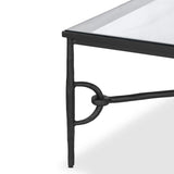Featuring Babylon Tempered Glass Coffee Table by Four Hands at Amethyst Home. A slim, spare frame of hammered gunmetal pairs with tempered glass, for a clean and timeless coffee table look. Stretchers attach to metal loops for an elevated design detail.Overall Dimensions: 48.00"w x 48.00"d x 16.00"hWeight : 144.67 lbsMaterials: Tempered Glass, Iron. Amethyst Home provides interior design, new home construction design consulting, vintage area rugs, and lighting in the Portland metro area.