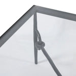 Featuring Babylon Tempered Glass Coffee Table by Four Hands at Amethyst Home. A slim, spare frame of hammered gunmetal pairs with tempered glass, for a clean and timeless coffee table look. Stretchers attach to metal loops for an elevated design detail.Overall Dimensions: 48.00"w x 48.00"d x 16.00"hWeight : 144.67 lbsMaterials: Tempered Glass, Iron. Amethyst Home provides interior design, new home construction design consulting, vintage area rugs, and lighting in the Winter Garden metro area.