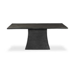 Featuring Bala Aged Grey Outdoor Dining Table 72" by Four Hands at Amethyst Home. Aged grey aluminum and a tapered pedestal base bring sculptural presence to this rectangular table. Designed for versatility, its clean lines and subtle texture make it a striking addition to indoor or outdoor spaces. Cover or store indoors during inclement weather and when no. Amethyst Home provides interior design, new home construction design consulting, vintage area rugs, and lighting in the Park City metro area.
