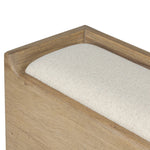 Create extra storage space wherever it's needed. This oak storage bench doubles as seating with its removable cushion upholstered in a neutral performance fabric. A scooped base lightens the look. Performance fabrics are specially created to withstand spills, stains, high traffic and wear, ensuring long-term comfort and unmatched durability Amethyst Home provides interior design, new home construction design consulting, vintage area rugs, and lighting in the Calabasas metro area.
