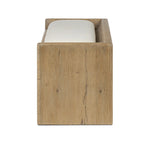 Create extra storage space wherever it's needed. This oak storage bench doubles as seating with its removable cushion upholstered in a neutral performance fabric. A scooped base lightens the look. Performance fabrics are specially created to withstand spills, stains, high traffic and wear, ensuring long-term comfort and unmatched durability Amethyst Home provides interior design, new home construction design consulting, vintage area rugs, and lighting in the Omaha metro area.