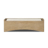 Create extra storage space wherever it's needed. This oak storage bench doubles as seating with its removable cushion upholstered in a neutral performance fabric. A scooped base lightens the look. Performance fabrics are specially created to withstand spills, stains, high traffic and wear, ensuring long-term comfort and unmatched durability Amethyst Home provides interior design, new home construction design consulting, vintage area rugs, and lighting in the Washington metro area.