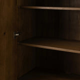 A classically constructed cabinet meets a clever storage solution. Two sets of large, flat-paneled doors conceal spacious shelves. Subtle hardware accents weathered oak. A design collaboration by Amber Lewis and Four Hands. This item has limited online distribution and may not be sold on websites without prior approval. Amethyst Home provides interior design, new home construction design consulting, vintage area rugs, and lighting in the Los Angeles metro area.
