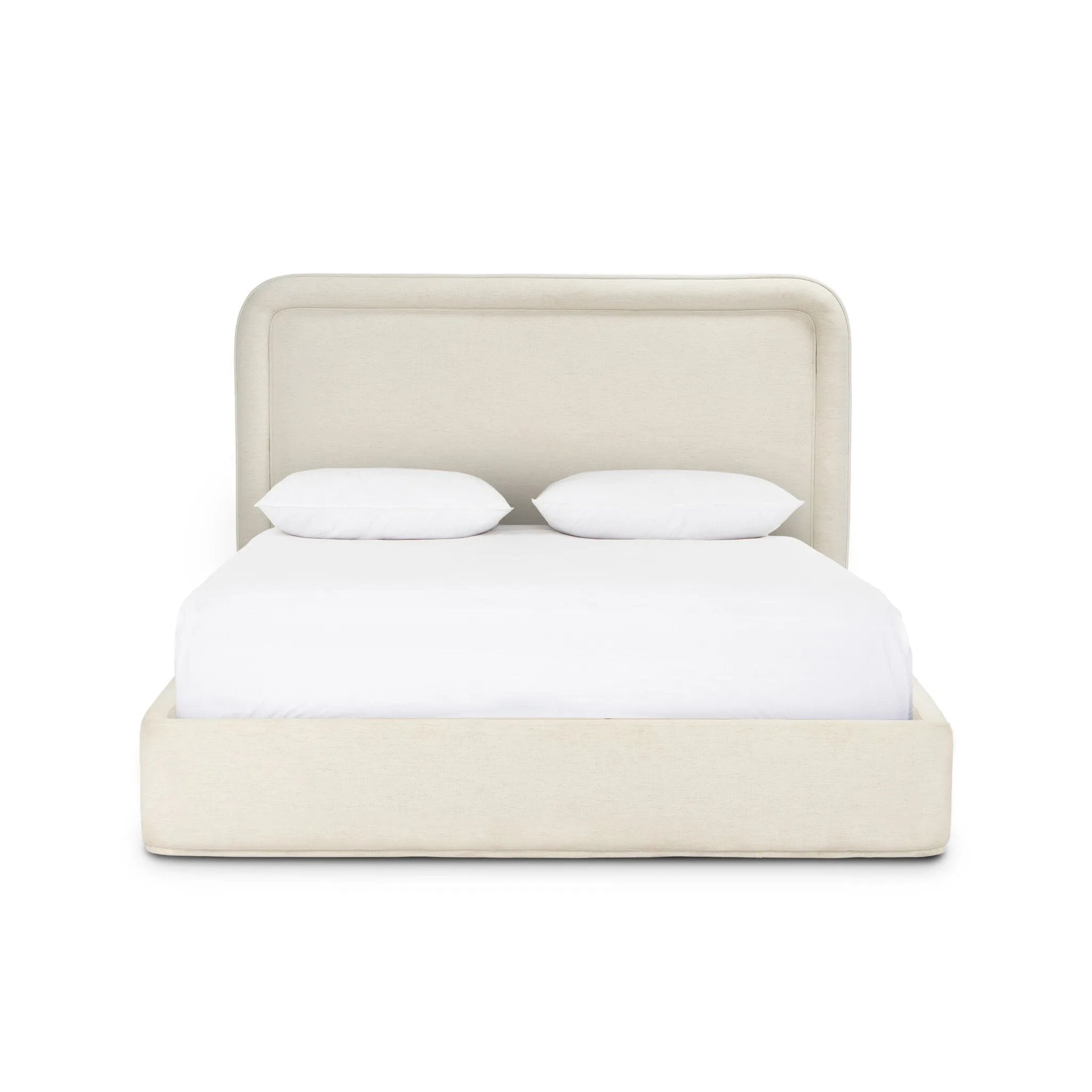 Off-white performance fabric and solid pine craft this soft modern bed. Store linens, clothing and more in a hidden oversized drawer on casters. Crypton® performance fabric is specially engineered for protection against stains, moisture and odor.As enthusiasts of wabi sabi style at Amethyst, we love the optimistic inspired Beckett Storage Bed. Amethyst Home provides interior design, new home construction design consulting, vintage area rugs, and lighting in the Alpharetta metro area.
