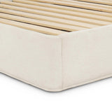 Off-white performance fabric and solid pine craft this soft modern bed. Store linens, clothing and more in a hidden oversized drawer on casters. Crypton® performance fabric is specially engineered for protection against stains, moisture and odor.As enthusiasts of wabi sabi style at Amethyst, we love the optimistic inspired Beckett Storage Bed. Amethyst Home provides interior design, new home construction design consulting, vintage area rugs, and lighting in the Newport Beach metro area.