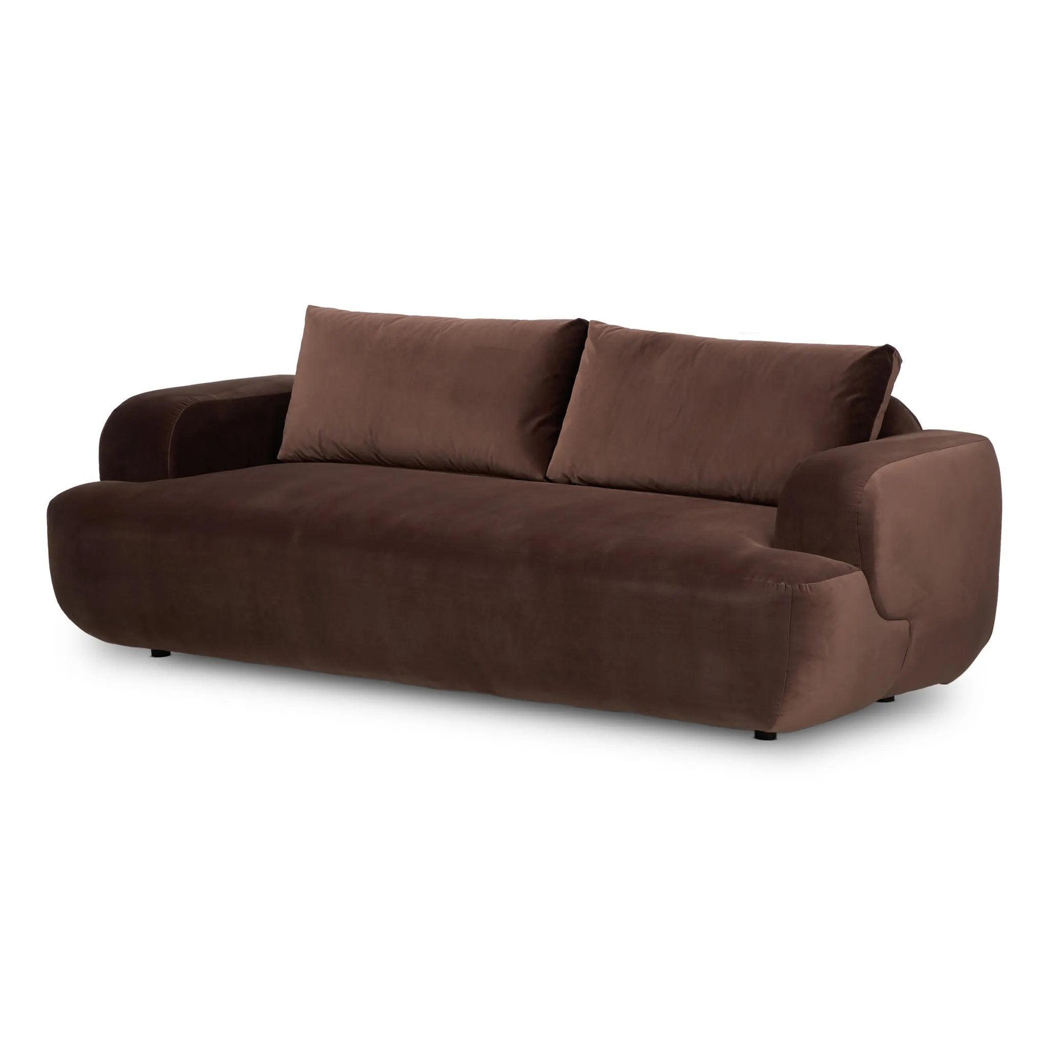 Featuring Benito Surrey Cocoa Sofa by Four Hands at Amethyst Home. Pump up the volume. Sculptural, shapely and finely tailored. Plush chenille-like upholstery emits highs and lows for a refined look and textural feel with eye-catching highs and lows. Rounded edges and roomy seating space, plus pleated back cushions for comfort.Overall Dimensions: 90.00"w x . Amethyst Home provides interior design, new home construction design consulting, vintage area rugs, and lighting in the Calabasas metro area.