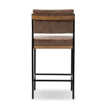 Simple and streamlined with thoughtful details. Slim, black-finished iron frame with solid oak decking, plus black top-grain leather seating for modernity. A stylish staple for any counter Amethyst Home provides interior design, new home construction design consulting, vintage area rugs, and lighting in the Park City metro area.