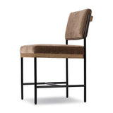 Bring a luxe, modern look to the table. Slim, black-finished iron forms an airy frame for black top-grain leather, with solid oak decking for an eye-catching material mix Amethyst Home provides interior design, new home construction design consulting, vintage area rugs, and lighting in the Charlotte metro area.
