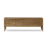 Light, natural oak reflects the New American inspiration behind this storage-driven console of warm, natural oak. Elevated on tapered legs with corner relief accents, its asymmetrical design offers storage for your media needs and more Amethyst Home provides interior design, new home construction design consulting, vintage area rugs, and lighting in the Dallas metro area.