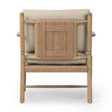 Featuring Bethan Antwerp Taupe Chair by Four Hands at Amethyst Home. Unique texture modernizes this vintage-inspired design. On its back, natural paper cord is woven into a geometric windowpane, for a truly unique touch. Paddle arms, eased edges and petite finials reflect the expert artisanship behind this versatile piece, while feather-blend box cushions i. Amethyst Home provides interior design, new home construction design consulting, vintage area rugs, and lighting in the Nashville metro area.
