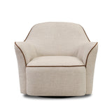 Laid-back wing styling adds dramatic form to this tailored 360-degree swivel chair upholstered in poly-linen performance fabric. The flared arms and comfortable S-spring seat are outlined in piping. Performance fabrics are specially created to withstand spills, stains, high traffic and wear, ensuring long-term comfort and unmatched durability Amethyst Home provides interior design, new home construction design consulting, vintage area rugs, and lighting in the San Diego metro area.