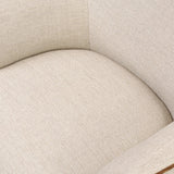 Laid-back wing styling adds dramatic form to this tailored 360-degree swivel chair upholstered in poly-linen performance fabric. The flared arms and comfortable S-spring seat are outlined in piping. Performance fabrics are specially created to withstand spills, stains, high traffic and wear, ensuring long-term comfort and unmatched durability Amethyst Home provides interior design, new home construction design consulting, vintage area rugs, and lighting in the Winter Garden metro area.