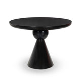 A sculptural showstopper inspired by Italian design. Finished in smoked honey, a cone-tapered parawood base supports an oval tabletop separated by black-finished marble detailing.As enthusiasts of modern aesthetics at Amethyst, we love the warm modern inspired Bibianna Oval Dining Table - Black Marble - Worn Black Parawood. Amethyst Home provides interior design, new home construction design consulting, vintage area rugs, and lighting in the Houston metro area.