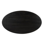 A sculptural showstopper inspired by Italian design. Finished in smoked honey, a cone-tapered parawood base supports an oval tabletop separated by black-finished marble detailing.As enthusiasts of modern aesthetics at Amethyst, we love the warm modern inspired Bibianna Oval Dining Table - Black Marble - Worn Black Parawood. Amethyst Home provides interior design, new home construction design consulting, vintage area rugs, and lighting in the Omaha metro area.
