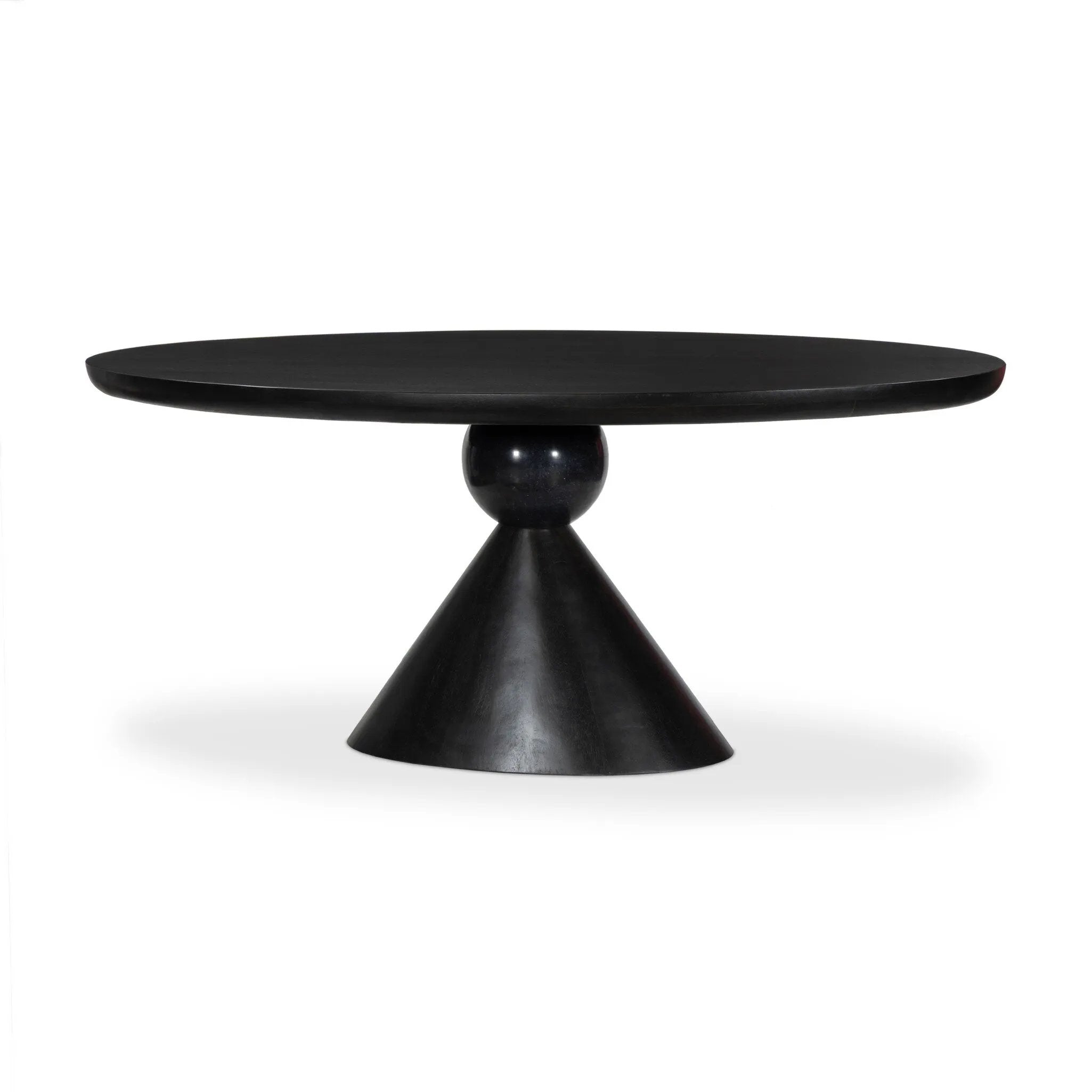 A sculptural showstopper inspired by Italian design. Finished in smoked honey, a cone-tapered parawood base supports an oval tabletop separated by black-finished marble detailing.As enthusiasts of modern aesthetics at Amethyst, we love the warm modern inspired Bibianna Oval Dining Table - Black Marble - Worn Black Parawood. Amethyst Home provides interior design, new home construction design consulting, vintage area rugs, and lighting in the Portland metro area.