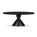 A sculptural showstopper inspired by Italian design. Finished in smoked honey, a cone-tapered parawood base supports an oval tabletop separated by black-finished marble detailing.As enthusiasts of modern aesthetics at Amethyst, we love the warm modern inspired Bibianna Oval Dining Table - Black Marble - Worn Black Parawood. Amethyst Home provides interior design, new home construction design consulting, vintage area rugs, and lighting in the Salt Lake City metro area.