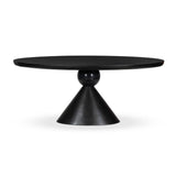 A sculptural showstopper inspired by Italian design. Finished in smoked honey, a cone-tapered parawood base supports an oval tabletop separated by black-finished marble detailing.As enthusiasts of modern aesthetics at Amethyst, we love the warm modern inspired Bibianna Oval Dining Table - Black Marble - Worn Black Parawood. Amethyst Home provides interior design, new home construction design consulting, vintage area rugs, and lighting in the Salt Lake City metro area.