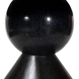 A sculptural showstopper inspired by Italian design. Finished in smoked honey, a cone-tapered parawood base supports an oval tabletop separated by black-finished marble detailing.As enthusiasts of modern aesthetics at Amethyst, we love the warm modern inspired Bibianna Oval Dining Table - Black Marble - Worn Black Parawood. Amethyst Home provides interior design, new home construction design consulting, vintage area rugs, and lighting in the San Diego metro area.