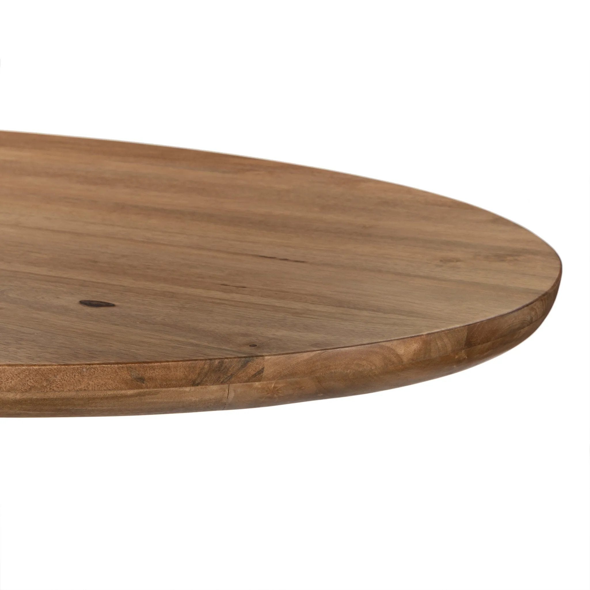 A sculptural showstopper inspired by Italian design. Finished in smoked honey, a cone-tapered parawood base supports an oval tabletop separated by white-finished marble detailing.As lovers of clean aesthetics at Amethyst, we love the nature inspired Bibianna Oval Dining Table - Honed White Marble - Smoked Honey. Amethyst Home provides interior design, new home construction design consulting, vintage area rugs, and lighting in the San Diego metro area.
