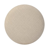 Featuring Bilbury Saxon Sand Ottoman by Four Hands at Amethyst Home. For an extra seat or propped feet, this welcoming ottoman features a subtly tapered shape and a rounded base with oak bun feet beneath. Crafted with soft foam cushioning and upholstered in a poly/wool blend fabric. Overall Dimensions: 22.00"w x 22.00"d x 18.50"h. Amethyst Home provides interior design, new home construction design consulting, vintage area rugs, and lighting in the Dallas metro area.