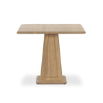 A squared shape and smaller scale makes this bistro-style table perfect for intimate spaces. Made from solid oak with a beautifully light finish, a tapered base and softened bullnose edges reflect a traditional look that works into any space with ease. Amethyst Home provides interior design, new home construction design consulting, vintage area rugs, and lighting in the Boston metro area.