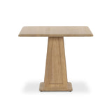 A squared shape and smaller scale makes this bistro-style table perfect for intimate spaces. Made from solid oak with a beautifully light finish, a tapered base and softened bullnose edges reflect a traditional look that works into any space with ease. Amethyst Home provides interior design, new home construction design consulting, vintage area rugs, and lighting in the Boston metro area.
