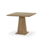 A squared shape and smaller scale makes this bistro-style table perfect for intimate spaces. Made from solid oak with a beautifully light finish, a tapered base and softened bullnose edges reflect a traditional look that works into any space with ease. Amethyst Home provides interior design, new home construction design consulting, vintage area rugs, and lighting in the Des Moines metro area.