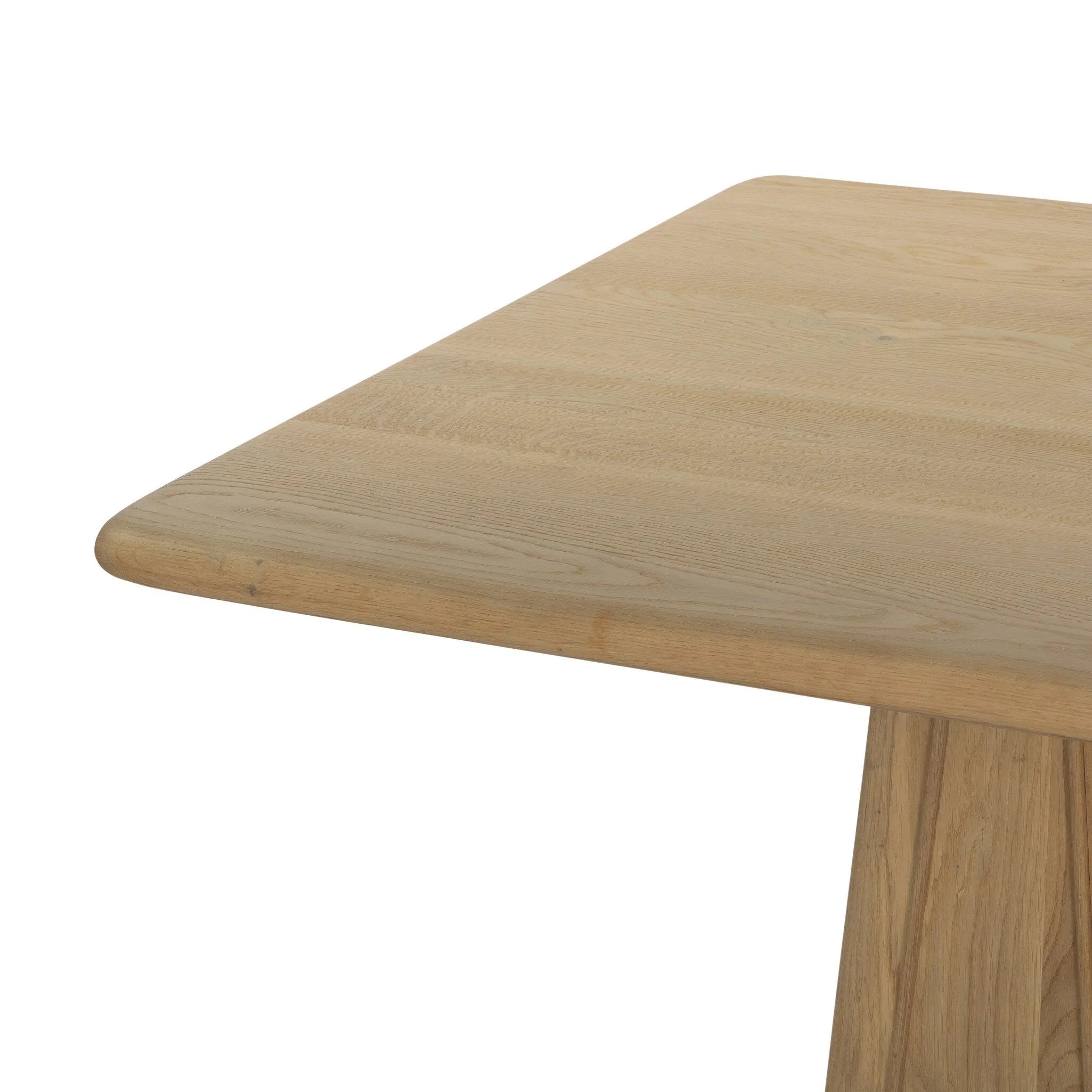 A squared shape and smaller scale makes this bistro-style table perfect for intimate spaces. Made from solid oak with a beautifully light finish, a tapered base and softened bullnose edges reflect a traditional look that works into any space with ease. Amethyst Home provides interior design, new home construction design consulting, vintage area rugs, and lighting in the San Diego metro area.