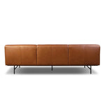 A low-slung and layered design inspired by mid-century Italian seating. The sofa balances a slim metal frame with a voluminous feather-blended interior wrapped in top-grain leather that only gets better with age.As enthusiasts of luxe style at Amethyst, we love the nature inspired Blaine Sofa -96" - Lorento Cognac. Amethyst Home provides interior design, new home construction design consulting, vintage area rugs, and lighting in the Portland metro area.