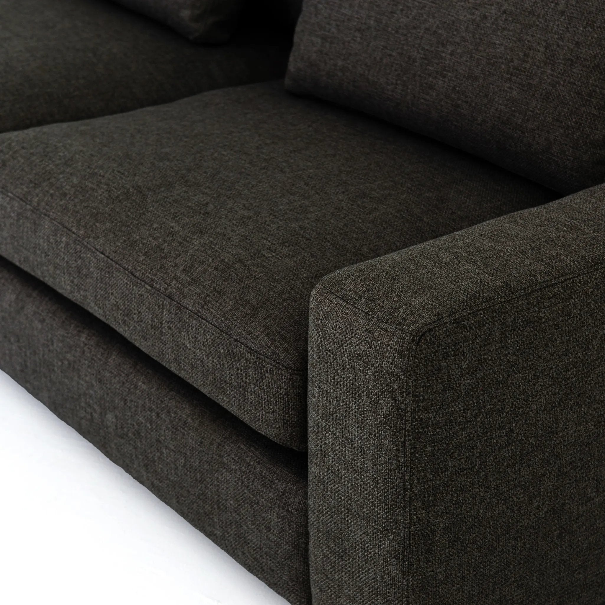 Featuring Bloor Landale Charcoal 3-Piece Sectional by Four Hands at Amethyst Home. Overall Dimensions: 131.00"w x 46.00"d x 31.50"hWeight : 284.83 lbsMaterials: 100% Polyester, Solid Pine, Pine Plywood. Amethyst Home provides interior design, new home construction design consulting, vintage area rugs, and lighting in the Los Angeles metro area.