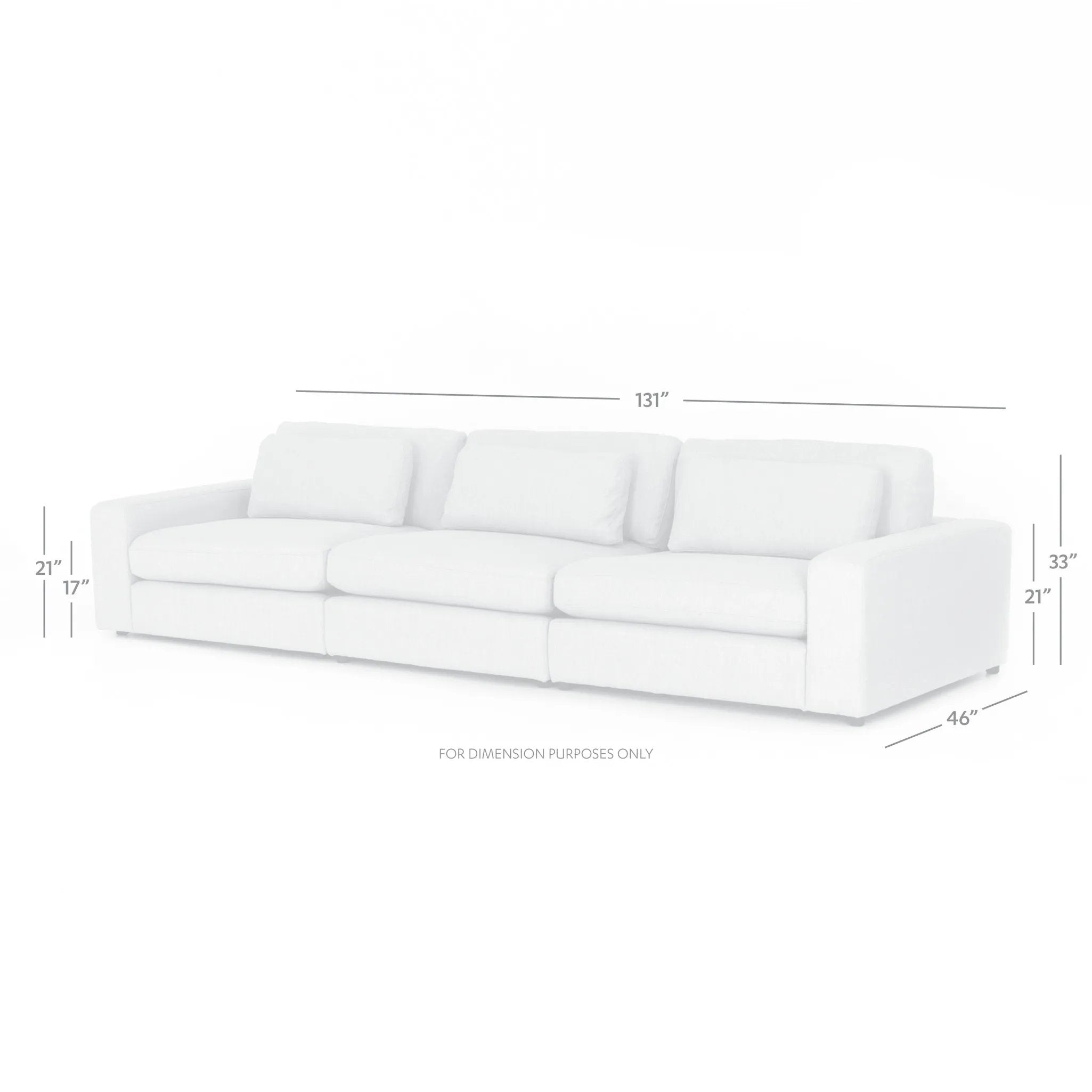 Featuring Bloor Landale Charcoal 3-Piece Sectional by Four Hands at Amethyst Home. Overall Dimensions: 131.00"w x 46.00"d x 31.50"hWeight : 284.83 lbsMaterials: 100% Polyester, Solid Pine, Pine Plywood. Amethyst Home provides interior design, new home construction design consulting, vintage area rugs, and lighting in the Tampa metro area.