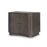 Fluid contours give shape to this solid mindi nightstand, topped with a dark brown marble top. Two doors with knobbed pulls open to inset shelves for organized bedside storage.As enthusiasts of luxe style at Amethyst, we love the optimistic inspired Boa Nightstand - Espresso Mindi Veneer - Dark Honed Emperador Marble. Amethyst Home provides interior design, new home construction design consulting, vintage area rugs, and lighting in the Monterey metro area.