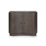 Fluid contours give shape to this solid mindi nightstand, topped with a dark brown marble top. Two doors with knobbed pulls open to inset shelves for organized bedside storage.As enthusiasts of luxe style at Amethyst, we love the optimistic inspired Boa Nightstand - Espresso Mindi Veneer - Dark Honed Emperador Marble. Amethyst Home provides interior design, new home construction design consulting, vintage area rugs, and lighting in the Scottsdale metro area.