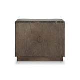 Fluid contours give shape to this solid mindi nightstand, topped with a dark brown marble top. Two doors with knobbed pulls open to inset shelves for organized bedside storage.As enthusiasts of luxe style at Amethyst, we love the optimistic inspired Boa Nightstand - Espresso Mindi Veneer - Dark Honed Emperador Marble. Amethyst Home provides interior design, new home construction design consulting, vintage area rugs, and lighting in the Winter Garden metro area.
