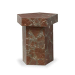 Featuring Brando Smoke and Russet Marble End Table by Four Hands at Amethyst Home. Add a unique piece to your collection with a solid marble end table. With an irregular pentagon shape and heavy natural veining in rich rust and grey tones, each piece varies for a look that's truly one of a kind. Overall Dimensions: 20.00"w x 19.00"d x 23.00"h. Amethyst Home provides interior design, new home construction design consulting, vintage area rugs, and lighting in the Newport Beach metro area.
