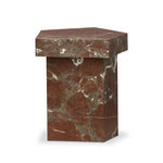 Featuring Brando Smoke and Russet Marble End Table by Four Hands at Amethyst Home. Add a unique piece to your collection with a solid marble end table. With an irregular pentagon shape and heavy natural veining in rich rust and grey tones, each piece varies for a look that's truly one of a kind. Overall Dimensions: 20.00"w x 19.00"d x 23.00"h. Amethyst Home provides interior design, new home construction design consulting, vintage area rugs, and lighting in the Tampa metro area.