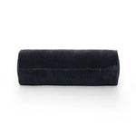 A long, navy-colored bolster pillow elevates beds and sofas in an instant. Crafted from saturated wool velvet, for a sustainable alternative to mohair, with a hidden zipper for a smooth silhouette.As lovers of wabi sabi aesthetics at Amethyst, we love the warm modern inspired Bridger Bolster Pillow - Monte Navy. Amethyst Home provides interior design, new home construction design consulting, vintage area rugs, and lighting in the Monterey metro area.