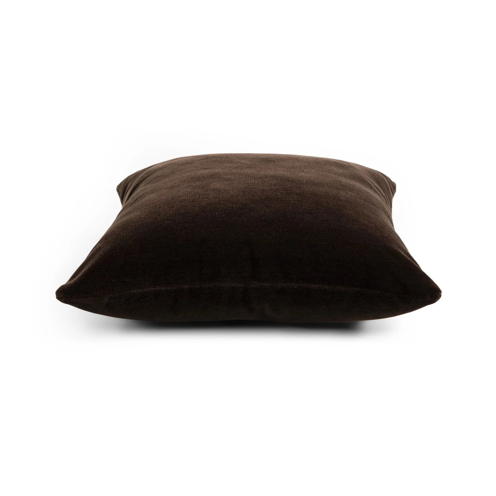 Featuring Bridger Monte Chocolate Pillow by Four Hands at Amethyst Home. Thick and reminiscent of a mohair style texture, the Bridger Monte Chocolate Pillow is an Amethyst fave.  Crafted from saturated solid wool velvet, a deep brown pillow offers a sustainable alternative to mohair. A clean-lined design with knife edges and a hidden zipper.Choose Your Options. Amethyst Home provides interior design, new home construction design consulting, vintage area rugs, and lighting in the Austin metro area.
