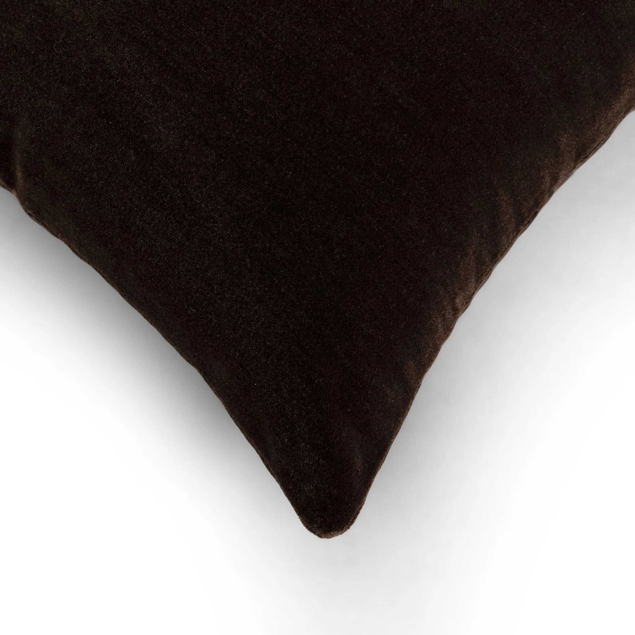 Featuring Bridger Monte Chocolate Pillow by Four Hands at Amethyst Home. Thick and reminiscent of a mohair style texture, the Bridger Monte Chocolate Pillow is an Amethyst fave.  Crafted from saturated solid wool velvet, a deep brown pillow offers a sustainable alternative to mohair. A clean-lined design with knife edges and a hidden zipper.Choose Your Options1. Amethyst Home provides interior design, new home construction design consulting, vintage area rugs, and lighting in the Omaha metro area.