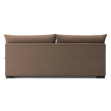 Welcome to the modern lounging essential. The sofa piece to a simplified sectional is upholstered in a soft, high-performance fabric in an inviting coffee hue. Performance fabrics are specially created to withstand spills, stains, high traffic and wear, ensuring long-term comfort and unmatched durability Amethyst Home provides interior design, new home construction design consulting, vintage area rugs, and lighting in the Los Angeles metro area.