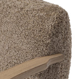 Soft texture and eye-catching contours fuse in this comfort-driven accent chair, pairing a low, luxurious shearling seat and dramatic bent wood frame Amethyst Home provides interior design, new home construction design consulting, vintage area rugs, and lighting in the San Diego metro area.