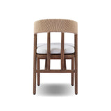Featuring Buxton Arashi Salt Outdoor Dining Chair by Four Hands at Amethyst Home. The traditional whistler chair, reimagined for the great outdoors. Crafted from FSC®-certified teak, tapered legs extend to a woven back of faux hyacinth, complete with a soft, durable seat cushion. Cover or store indoors during inclement weather and when not in use. Overall . Amethyst Home provides interior design, new home construction design consulting, vintage area rugs, and lighting in the Des Moines metro area.