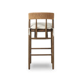 Featuring Buxton Savile Flax Bar + Counter Stool by Four Hands at Amethyst Home. A solid oak counter stool defined by tapered legs and framing gives an updated look to the classic whistler chair. Finished with a paper rush wrapped detail on the back.BarOverall Dimensions: 19.25"w x 22.25"d x 42.75"hWeight: 23.70 lbsCounterOverall Dimensions: 19.50"w x 22.25"d . Amethyst Home provides interior design, new home construction design consulting, vintage area rugs, and lighting in the Boston metro area.