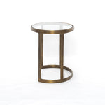Featuring Calder Polished White Marble Nesting Coffee Table by Four Hands at Amethyst Home. Shapely surfaces, designed to slide together or apart with ease. A raw brass finish lends a lived-in feel to aluminum framing, with one oval-shaped nester topped by polished white marble pairing with a taller, rounded table featuring tempered glass.    Large Table: 38.00. Amethyst Home provides interior design, new home construction design consulting, vintage area rugs, and lighting in the Miami metro area.