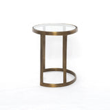 Featuring Calder Polished White Marble Nesting Coffee Table by Four Hands at Amethyst Home. Shapely surfaces, designed to slide together or apart with ease. A raw brass finish lends a lived-in feel to aluminum framing, with one oval-shaped nester topped by polished white marble pairing with a taller, rounded table featuring tempered glass.    Large Table: 38.00. Amethyst Home provides interior design, new home construction design consulting, vintage area rugs, and lighting in the Miami metro area.