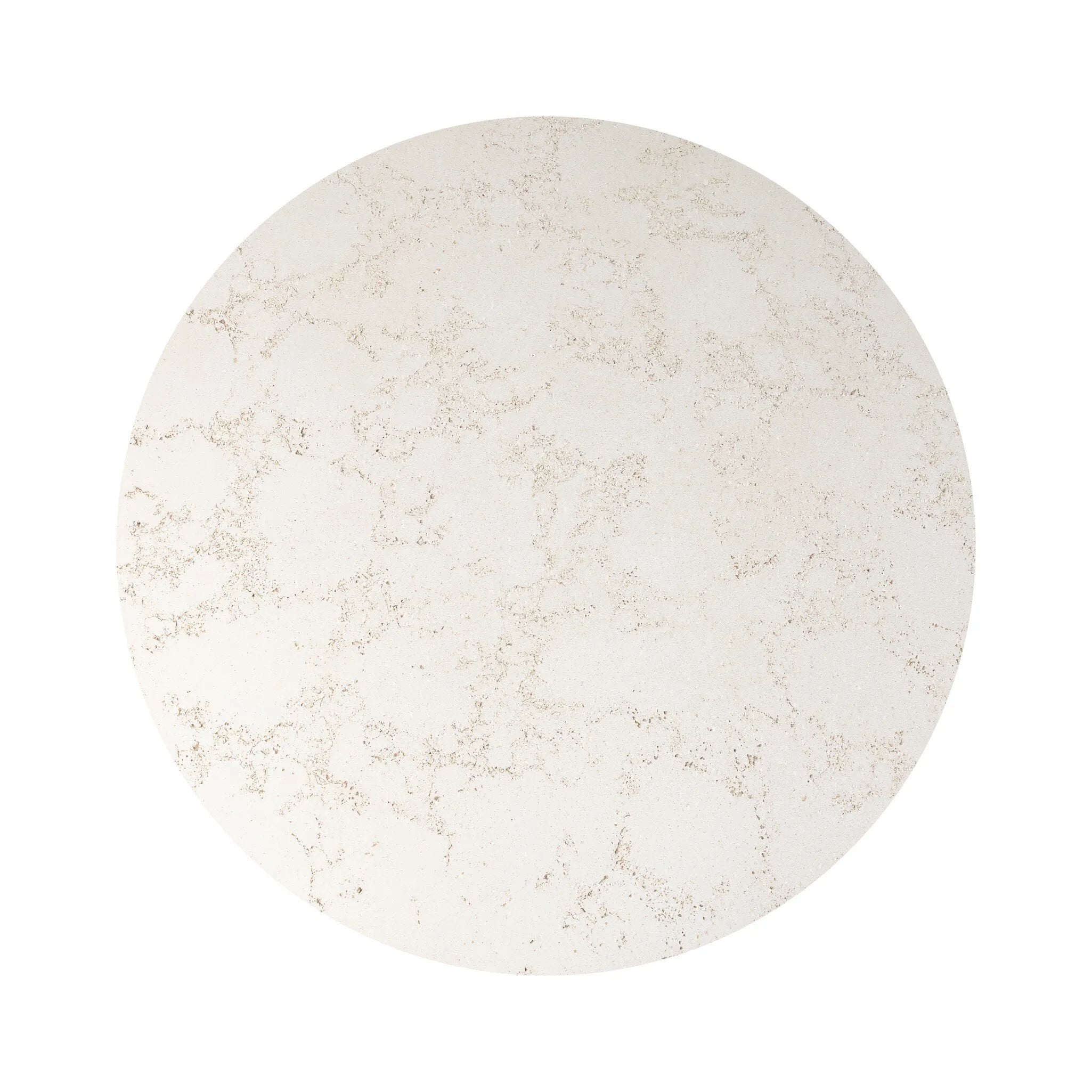 Cast concrete shapes a drum-style outdoor coffee table, with a linear pattern layered for added texture. Finished with a parchment-like textural feel. Cover or store inside during inclement weather and when not in use.As lovers of wabi sabi design at Amethyst, we love the warm modern inspired Callisto Outdoor Coffee Table - Aged White Concrete. Amethyst Home provides interior design, new home construction design consulting, vintage area rugs, and lighting in the San Diego metro area.