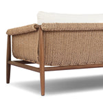 Bring home vintage inspiration. The sling shape of this outdoor sofa features a reimagined bucket seat in woven faux hyacinth, finished with rounded tapered legs that mirror the shape of the frame. Cover or store indoors during inclement weather and when not in use Amethyst Home provides interior design, new home construction design consulting, vintage area rugs, and lighting in the Austin metro area.