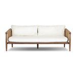 Bring home vintage inspiration. The sling shape of this outdoor sofa features a reimagined bucket seat in woven faux hyacinth, finished with rounded tapered legs that mirror the shape of the frame. Cover or store indoors during inclement weather and when not in use Amethyst Home provides interior design, new home construction design consulting, vintage area rugs, and lighting in the Miami metro area.