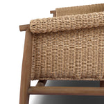 Bring home vintage inspiration. The sling shape of this outdoor sofa features a reimagined bucket seat in woven faux hyacinth, finished with rounded tapered legs that mirror the shape of the frame. Cover or store indoors during inclement weather and when not in use Amethyst Home provides interior design, new home construction design consulting, vintage area rugs, and lighting in the San Diego metro area.